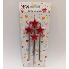 Çıtı Pıtı Store 4'lü Pasta Mum Kırmızı Yıldız