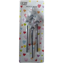 Çıtı Pıtı Store 4'lü Pasta Mum Gümüş Yıldız