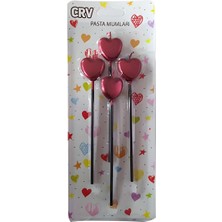 Çıtı Pıtı Store 4'lü Pasta Mum Kırmızı Kalp