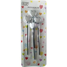 Çıtı Pıtı Store 4'lü Pasta Mum Gümüş Kalp