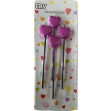 Çıtı Pıtı Store 4'lü Pasta Mum Fuşya Kalp