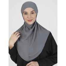 Ecardin Krep Kemerli Türban - Koyu Gri - Ecardin