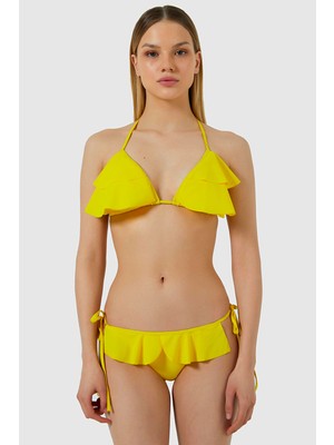 Ayyıldız 5403 Sarı Fırfırlı Bikini Takımı