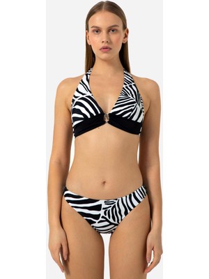Ayyıldız 40664 Siyah Beyaz Bikini Takımı