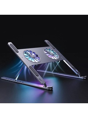 Upway Katlanabilir Alüminyum Turbo Fanlı Soğutucu Stand 10-17 İnç Macbook Laptop için Üstün Soğutma