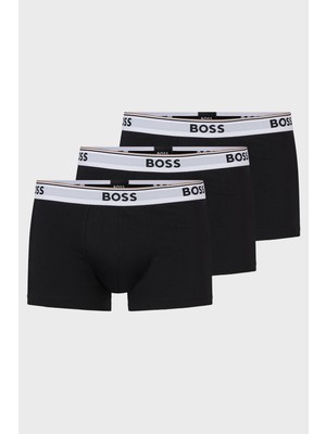 Boss Erkekler İçin 3'lü Siyah Boxer Düz Desen Pamuklu Konforlu Paça Tipi 50475274 994