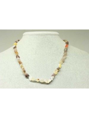 Botswana Taşı Doğal Parçalar Kolye (Klipsli) (25512)