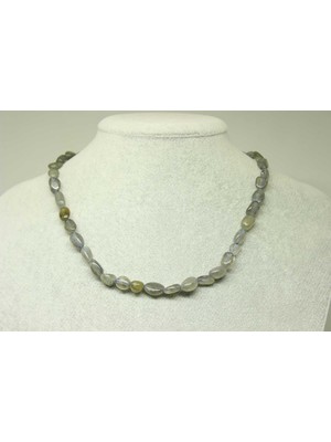 Labradorit Taşı Doğal Parçalar Kolye (Klipsli) (25437)