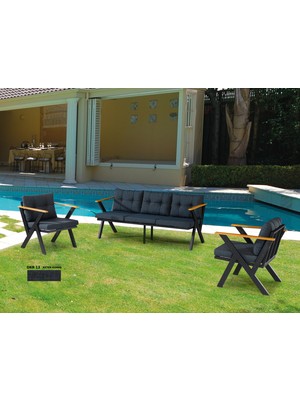 Dekoroom's 3+1+1 Zeta Bahçe Takımı, Balkon, Bahçe, Cafe Mobilyası, Süngerli Metal Çay Seti