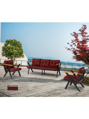 Dekoroom's 3+1+1 Zeta Bahçe Takımı, Balkon, Bahçe, Cafe Mobilyası, Süngerli Metal Çay Seti