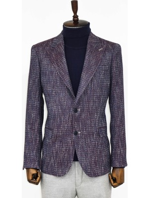 Wessi Mor Desenli Slim Fit Spor Ceket