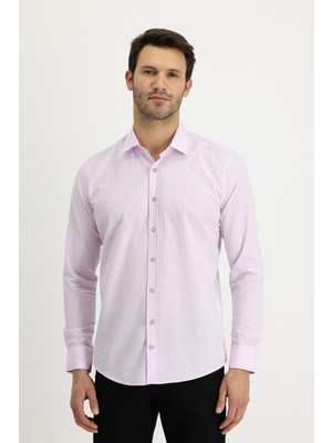 Kiğılı Uzun Kol Slim Fit Çizgili Gömlek