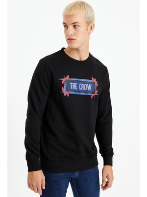 The Crow FELLING SİYAH Erkek Sweatshirt