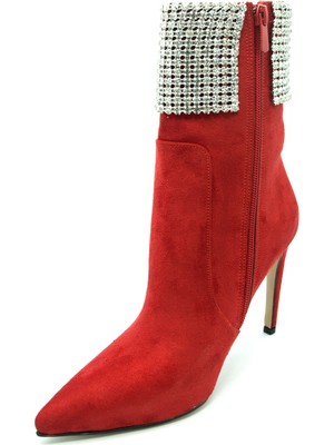 Duygushoesbag Boğaz Kısımı Taşlı Kadın Bot