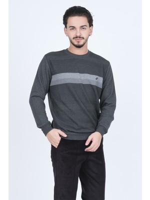 Rey Polo Erkek Bisiklet Yaka Desenli Triko Sweat 6743617 Siyah