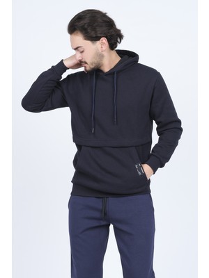 Metropolitan Erkek Kanguru Cepli Kapüşonlu Sweatshirt 6249005 Lacivert