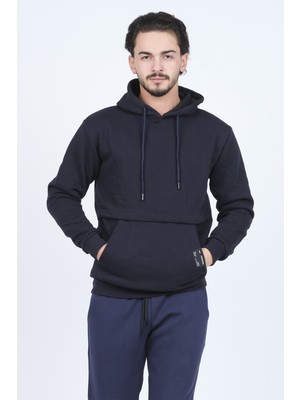 Metropolitan Erkek Kanguru Cepli Kapüşonlu Sweatshirt 6249005 Lacivert