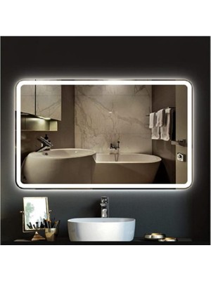 Toprak Dekor 80x60 cm Ölçüde Ledli Banyo Aynası