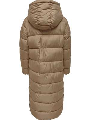 Only Onlcammie X- Long Quilted Coat Otw Kadın Günlük Mont 15267338-TIGERS-EYE Krem