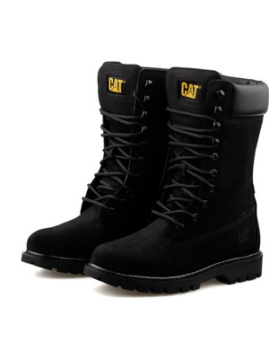 Cat 015G101200 Black Nubuk Clovis Mid Kadın Günlük Bot 015G101200-BLACK-NUBUK-CLOVIS-MID Siyah