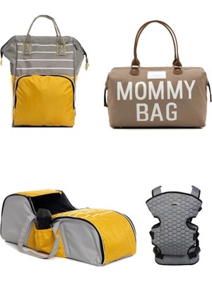 Lupi Tasarım Lui Tasarım Anne Bebek Bakım Sırt Çantası, Kanguru, Portbebe ve Mommy Bag Anne Bebek Çantası