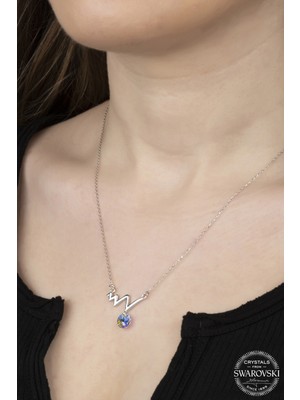 925 Gümüş Swarovski Crystal Ritim 925 Ayar Gümüş Kolye