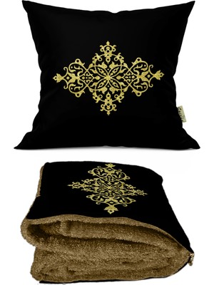 Caisya Home Motif Desenli Opsiyonel Battaniyeli Yastık 38 x 38 cm