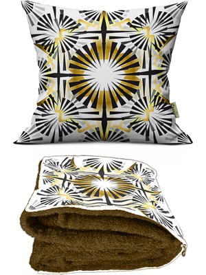Caisya Home Modern Desenli Opsiyonel Battaniyeli Yastık 38 x 38 cm