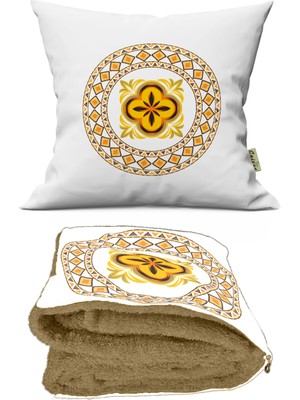 Caisya Home Etnik Motif Desenli Opsiyonel Battaniyeli Yastık 38 x 38 cm