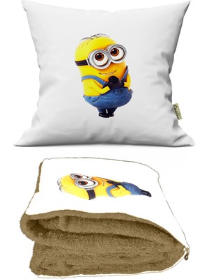 Caisya Home Minyonlar Desenli Opsiyonel Battaniyeli Yastık 38 x 38 cm