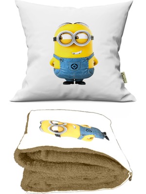 Caisya Home Minyonlar Desenli Opsiyonel Battaniyeli Yastık 38 x 38 cm