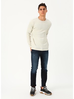 Jack & Jones Tristan Knit O Yaka Erkek Krem Kazak