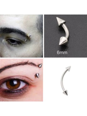 Bylin Cerrahi Çelik Silver Spaky Rook, Snog, Dil, Kaş Muz Piercing