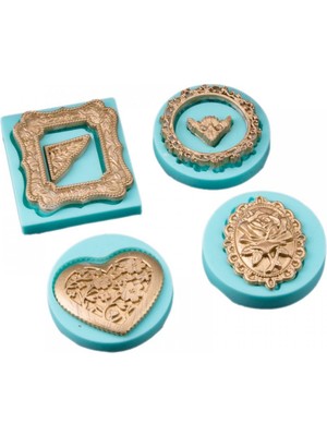 Coşan Pastacılık Silikon Kalıp 4 Lü Desenli Mavi