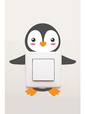 Kt Grup Sevimli Penguen Priz Sticker Çocuk Odası Dekor