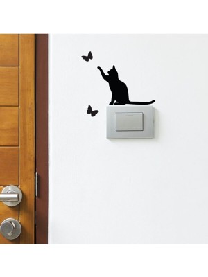 Kt Grup Kedi ve Kelebekler Priz Sticker