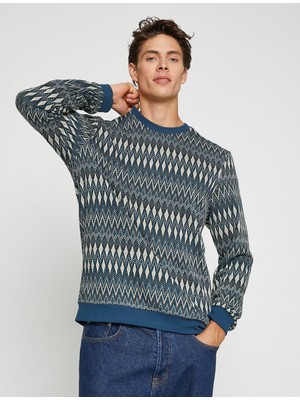 Koton Patterned Knitwear Sweater Crew Neck