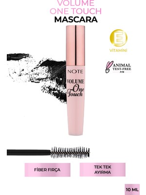 Note Hacim Veren Siyah Maskara 10 ml – Hint Yağı ve Yeşil Çay Özlü, Yoğun ve Dolgun Kirpikler İçin