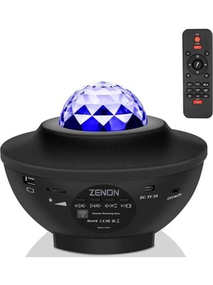 Hzl Starry Projektör Bluetooth+Usb Hoparlör Lazer Işıklı Sese Duyarlı Renkli Disko Parti Lambası