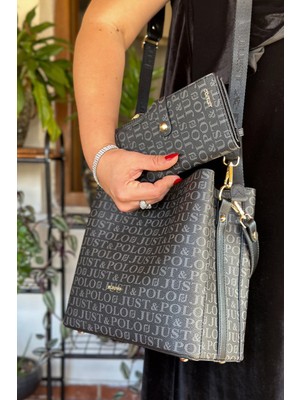 Galb Leather Ayarlanabilir Uzun Askılı Kadın Çanta Cüzdan Seti 2117-GD