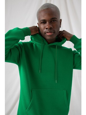 Gothamvibes Erkek Stay Oversize Zümrüt Yeşili Hoodie Sweatshirt