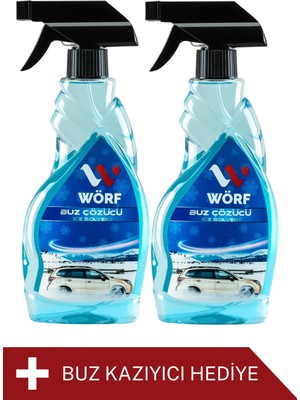 Wörf Buz Çözücü Sprey 500 ml Eko Seri 2'li + Pratik Buz Kazıyıcı