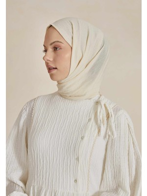 Fresh Scarfs Taşlanmış Organik Şal Ekru