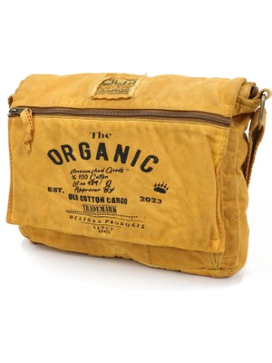 Old Cotton Cargo Old Cotton 8128 Salaş Kanvas Hardal Omuz Postacı Laptop Okul Seyahat Günlük Vintage Pamuk Çanta