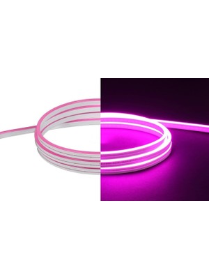 Repplam 12V Neon Şerit Led Pembe Silikonlu Su Geçirmez 12 Volt Neon Led Işık