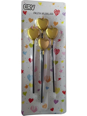 Çıtı Pıtı Store 4'lü Pasta Mum Mavi Kalp