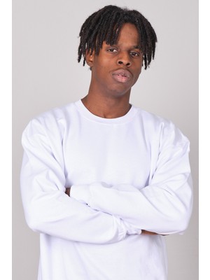 Kronik Beyaz Düz Oversize Sweat