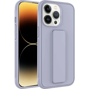 Kzy Apple iPhone 14 Pro Kapak Standlı El Tutacaklı Silikon Kılıf - Gri