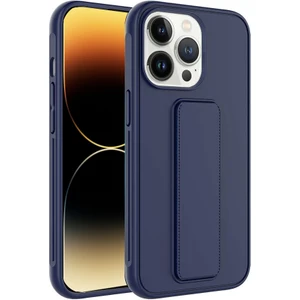 Kzy Apple iPhone 14 Pro Kapak Standlı El Tutacaklı Silikon Kılıf - Lacivert