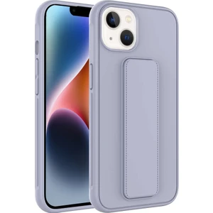 Kzy Apple iPhone 14 Plus Kapak Standlı El Tutacaklı Silikon Kılıf - Gri